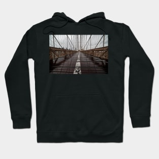 Rainy Day on the Brooklyn Bridge Brooklyn New York Cables Hoodie